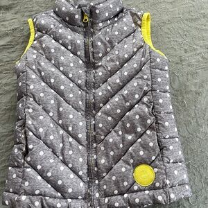 GAP Gray Polka Dot Kids Outdoor Winter Puffer Vest Size Small